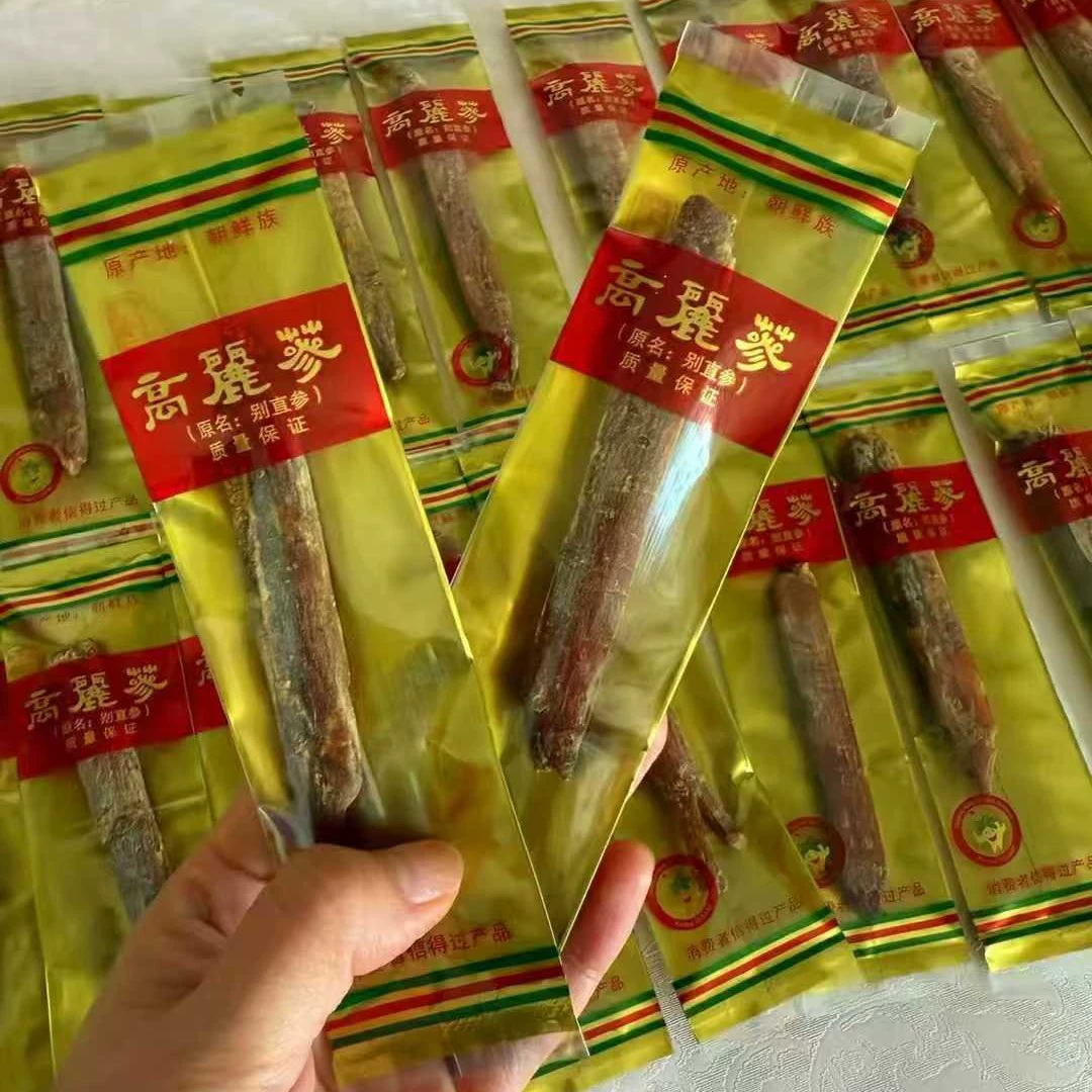 Северо-восточный горный женьшень Чанбай, корень корейского женьшеня 6 лет, прямой женьшень 6 лет, красный женьшень, целая ветка для замачивания в вине или приготовления супа, большое количество, отличная цена.