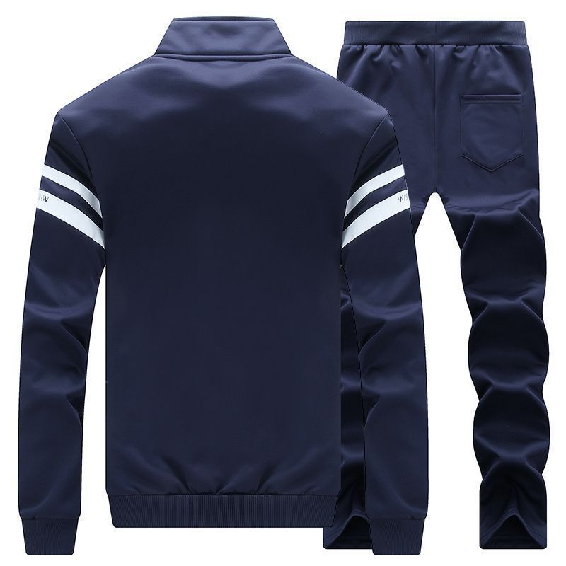 Men's Spring and Autumn Open Cardigan Sweatshirt Outerwear for Youth and Leisure Fashion Running Sportswear Set of Two