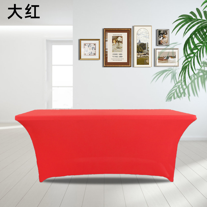 Factory spot milk silk all-inclusive elastic tablecloth hotel banquet exhibition hall decorative tablecloth table cover outdoor tablecloth - 9