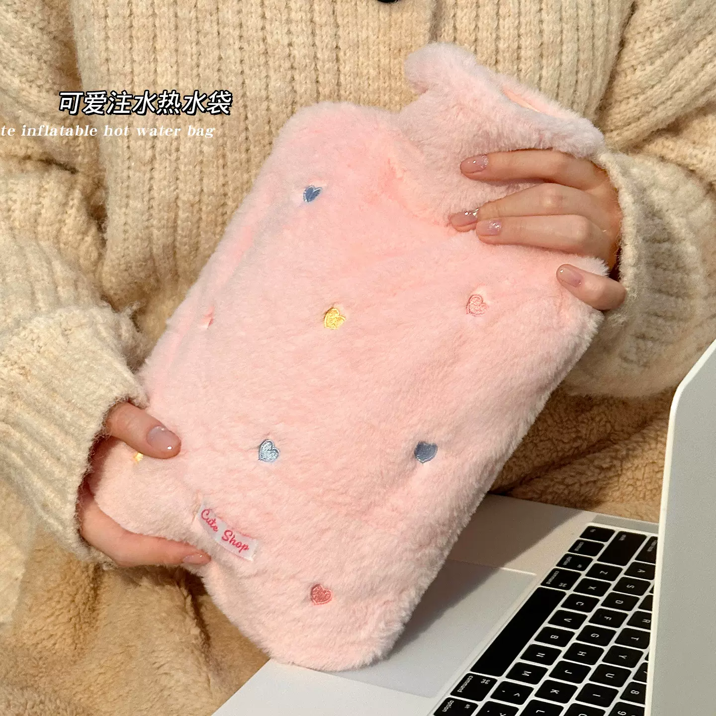 新款热水袋注水加厚防爆热敷宫腹肚子暖手袋大小号女学生毛绒可爱