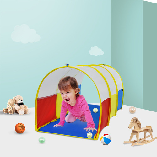 Hot-selling Children's Rainbow Tunnel Bottom Thickened Three-color Crawling Arch Tunnel Baby Cave Tunnel Toy Crawling Tube