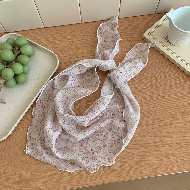 Pañuelo de seda de alta calidad, nuevo estilo, pañuelo de seda literario, pañuelo floral fino, correa para el cabello, serpentina, bufanda triangular de todo fósforo, cintura