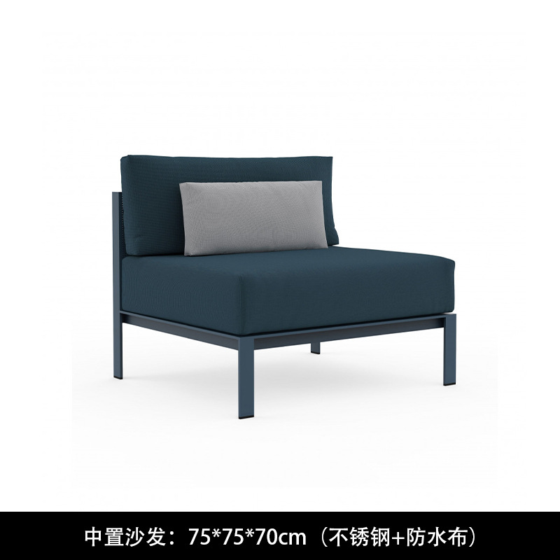 Sofá nórdico al aire libre ocio minimalista diseñador de acero inoxidable patio villa creativo impermeable muebles al aire libre