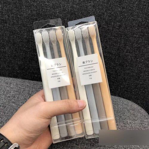 Soft bristle toothbrush Muji toothbrush live broadcast Japanese adult 4-pack small head bamboo charcoal macaron toothbrush