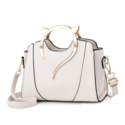  New Simple and Versatile Women's Genuine Leather Texture Handbag, Fashion Factory Wholesale Single-Shoulder and Crossbody Bag