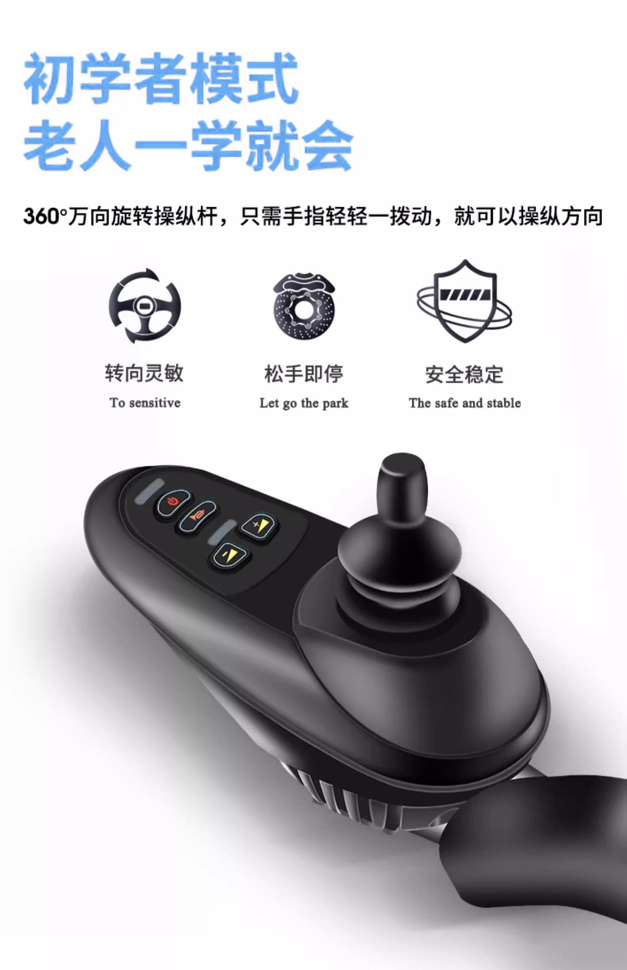 Electric Wheelchair, Foldable, Lightweight, Fully Automatic Smart Wheelchair for the Elderly and Disabled, Mobility Scooter for the Disabled