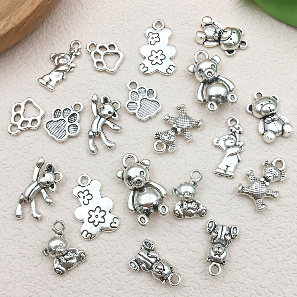 Ancient silver alloy toy bear animal series pendants, pendants, diy bracelets, necklaces, keychains, accessories pic 8
