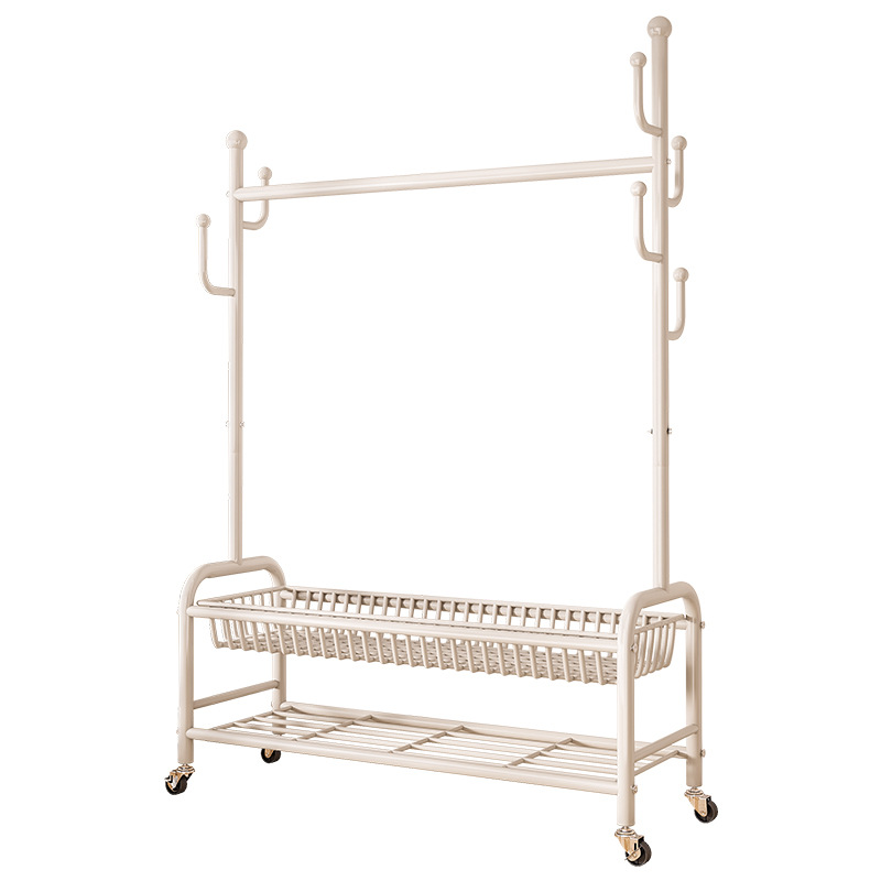 Percha de secado piso dormitorio balcón doméstico colgar ropa percha de sombrero plegable simple interior móvil barra de secado de ropa