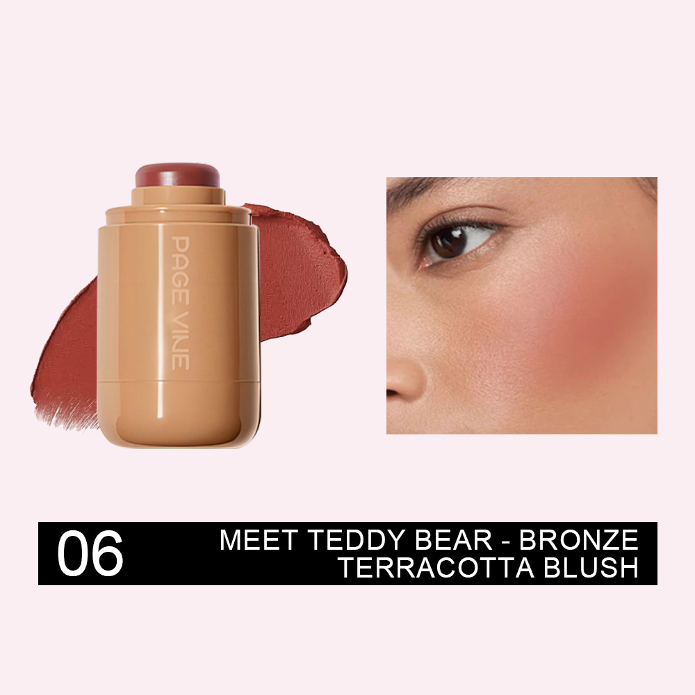 Transfronterizos de venta caliente maquillaje de bolsillo blush natural desnudo maquillaje brillante mate labios mejillas de doble uso reparador de color rohmín barra de agua