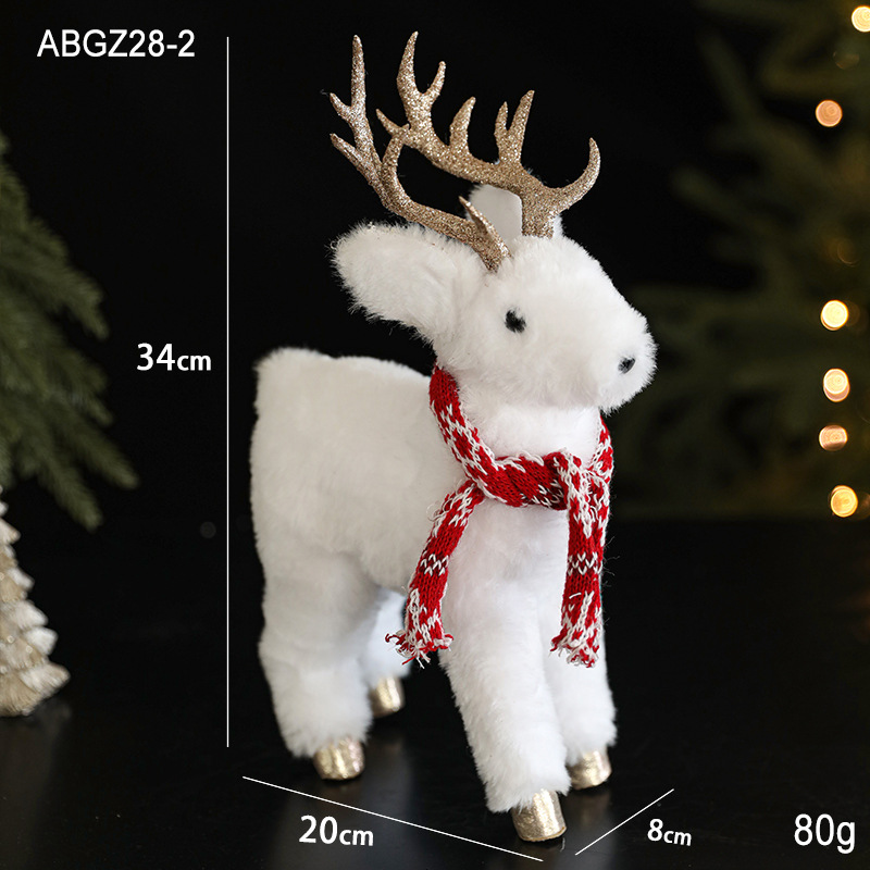 Decoraciones de Navidad muñecas de alce blanco muñecas de ventanas del centro comercial en el hogar props decoración del árbol de Navidad