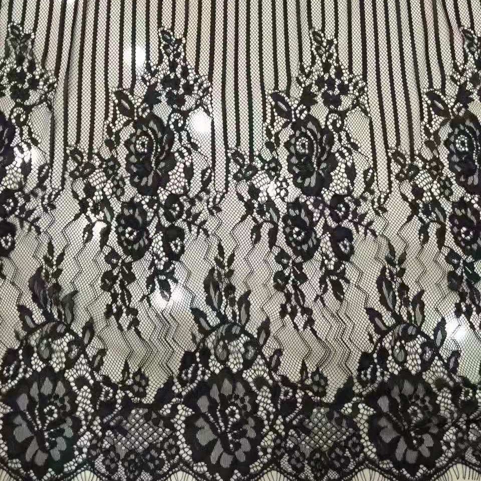 diy花边婚纱裙摆黑白6004睫毛柔软蕾丝花边辅料一条3米长*1.5米宽