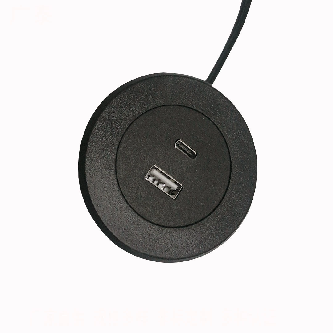 Американский круглый разъем USB+TYPE-C порт настольный американский встроенный офисный стол головной книжный шкаф линейка вставка офис специальный