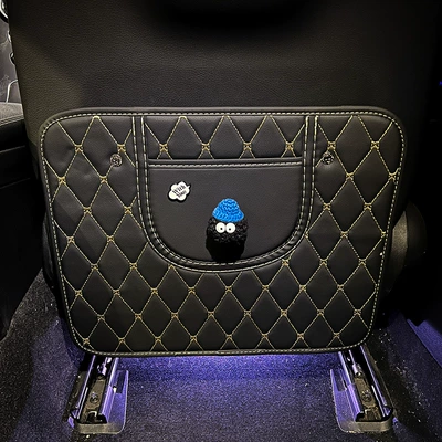 Car Anti-Kick Pad, Universal Rear Seat Back Anti-Dirty Protective Pad, Kidsren's Car Rear Seat Protective Pad, Anti-Wear Pad (Chair back anti-kick pad) - blue-hat-briquettes-black-anti-kick-pad-short-style
