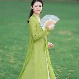 连衣裙新款高级感气质显瘦遮肚子裙子女夏季宽松大摆长裙外披