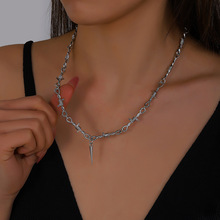 欧美复古芒刺荆棘嘻哈街头百搭项链合金朋克项链INS饰品批发