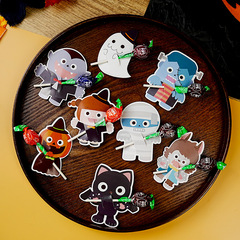 国境を越えた新しいハロウィーン子供かわいいinsアニメ棒キャンディーカード装飾紙カードメッセージカード50枚