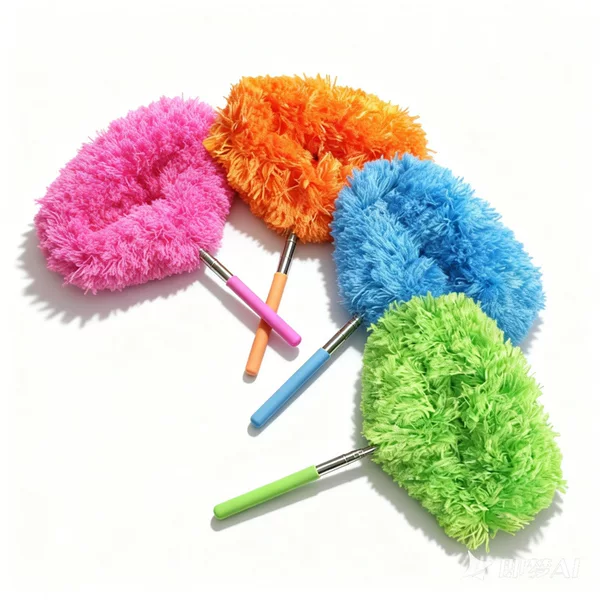 Small Round-Head Feather Duster for Dust Removal, Household Cleaning, Extendable for Cleaning Gaps and Crevices