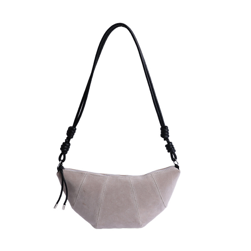Bolso Bandolera Tipo Dumpling de PU con Costuras para Uso Diario