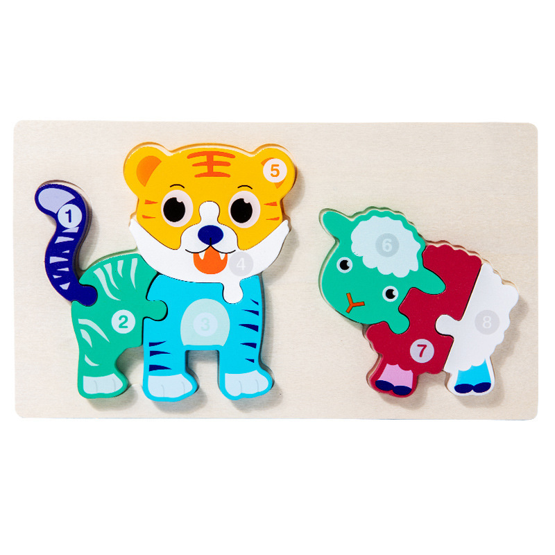 Juego de educación temprana juguetes niños montessori enseñanza rompecabezas alimentos cadena rompecabezas animal cognición bebé rompecabezas