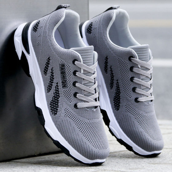 Casual Shoes Korean Fashionable Men's Sports Mesh Shoes Lightweight Soft-soled Single-layer Shoes Non-slip Wear-resistant Breathable Work Shoes