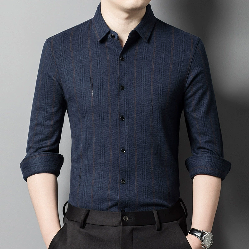 Autumn shirt for leisure, woolen long-sleeve