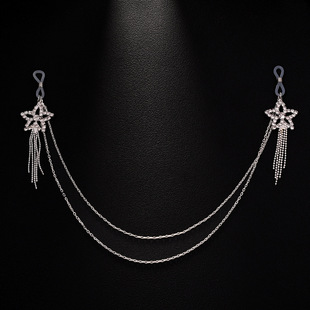 Cross-Border New Product Five-Pointed Star Tassel Milk Chain European and American Fashion Multi-Layered Rhinestone Body Chain Chest Chain Female Body Chain