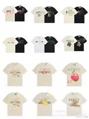 26SS Cross-border G Brand 240g High Quality Short Sleeve Premium Casual Fashion Unisex Couple Matching Crewneck T-Shirt