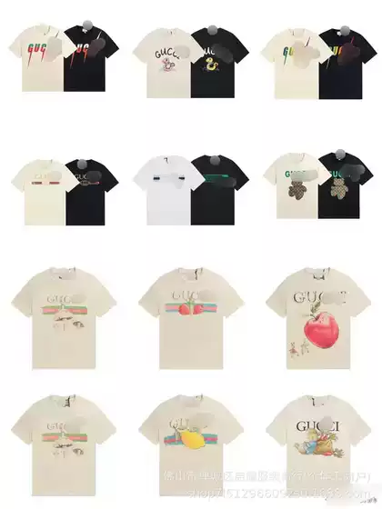 26SS Cross-border G Brand 240g High Quality Short Sleeve Premium Casual Fashion Unisex Couple Matching Crewneck T-Shirt