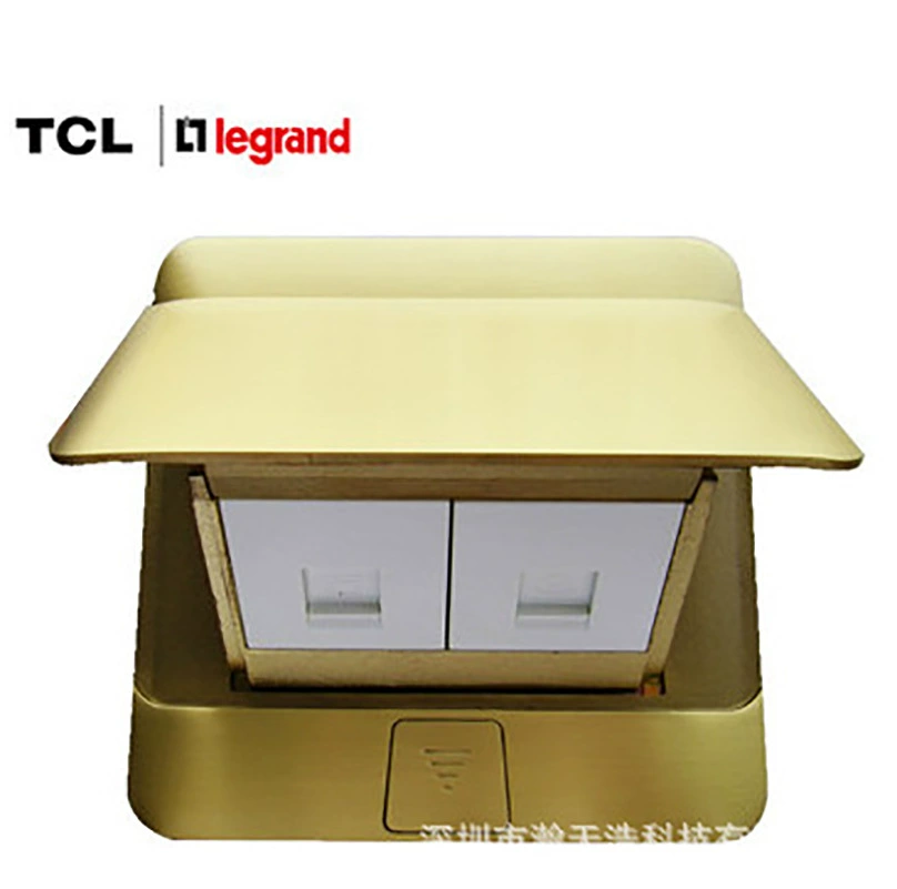 TCL Legrand copper ground socket two-position computer information socket slow-elastic ground socket without bottom box
