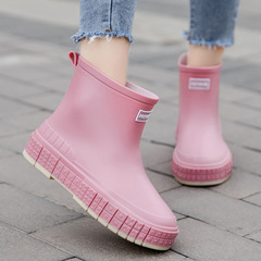 Fashion Japanese-style rain boots women's outdoor short rain boots kitchen work waterproof shoes rubber shoes slip-on shoes trendy outdoor wear