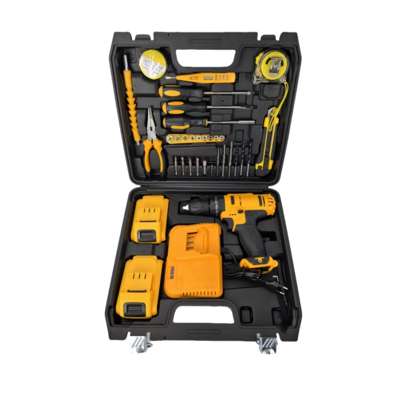 Explosión transfronteriza multifuncional herramienta de hardware taladro eléctrico conjunto de taladro eléctrico de mano de alta potencia tornillo eléctrico de batería de litio