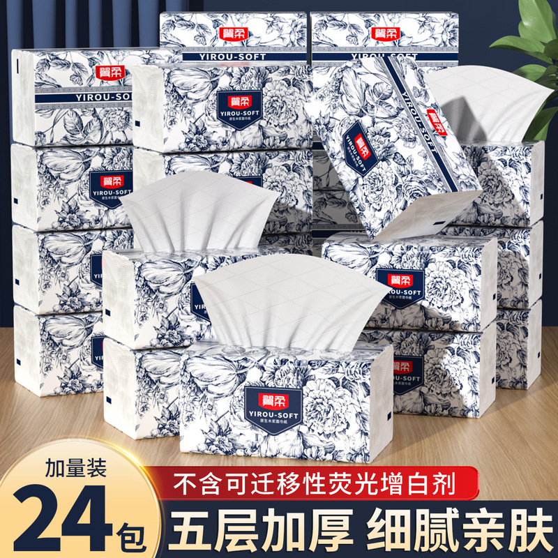 24 Packs of Tissue Paper, Whole Box Wholesale Paper Towels, Family Affordable Large Packs of Hand Towels, Napkins, Toilet Paper 460 Series