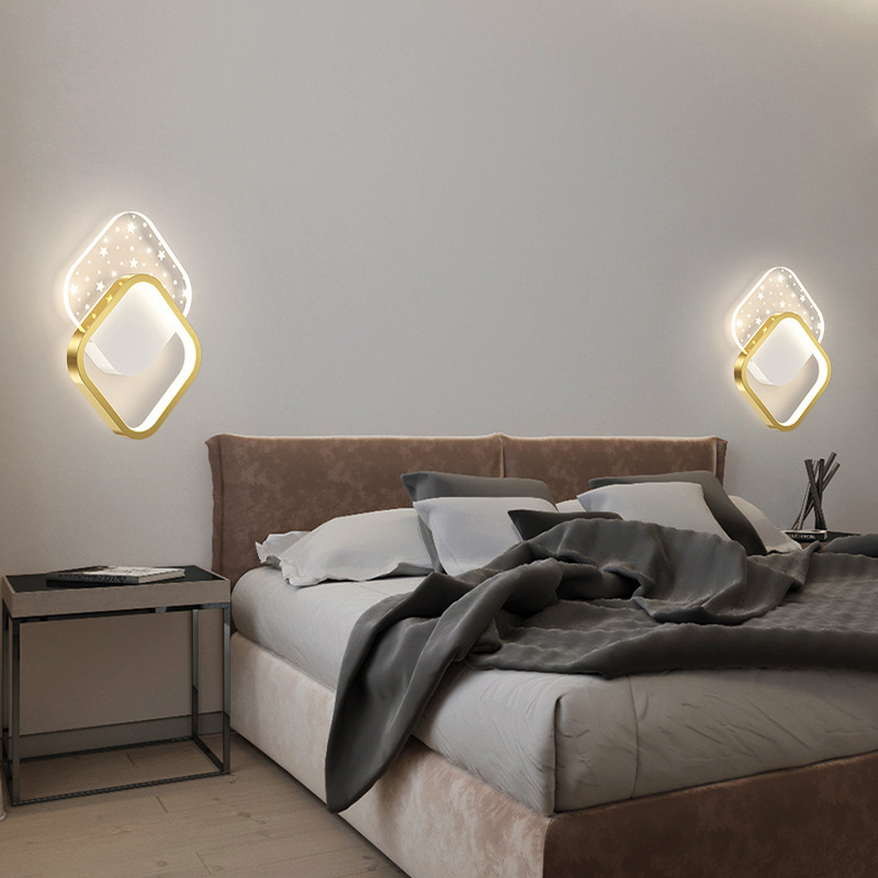 Lámpara de pared creativa, lámpara de cabecera de pasillo, lámpara de cabecera de luz moderna, lámpara de cabecera de luz nueva