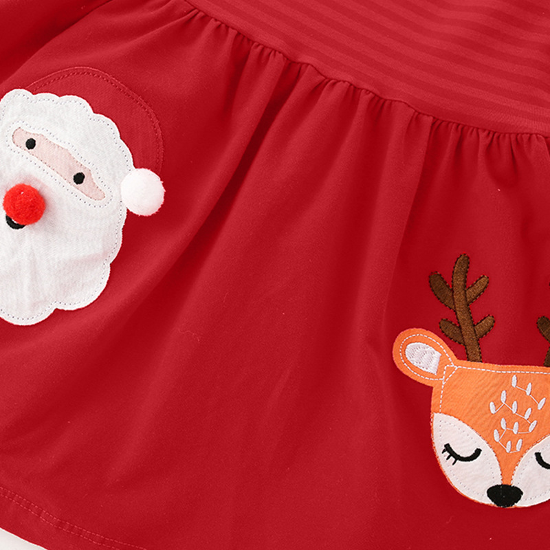 En stock malwee vestido para niños otoño nuevo vestido para niños europeos y americanos cuello redondo manga larga vestido de princesa para niña