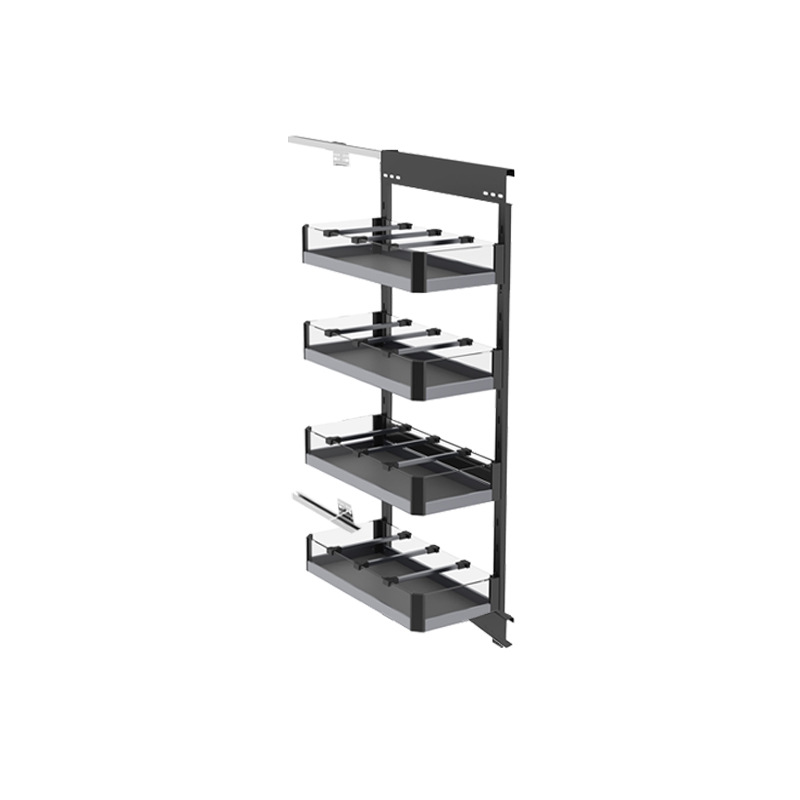 Wholesale half wall pull basket dry and wet separation side mounted narrow cabinet small pull basket storage rack push-pull storage basket side cabinet basket 3
