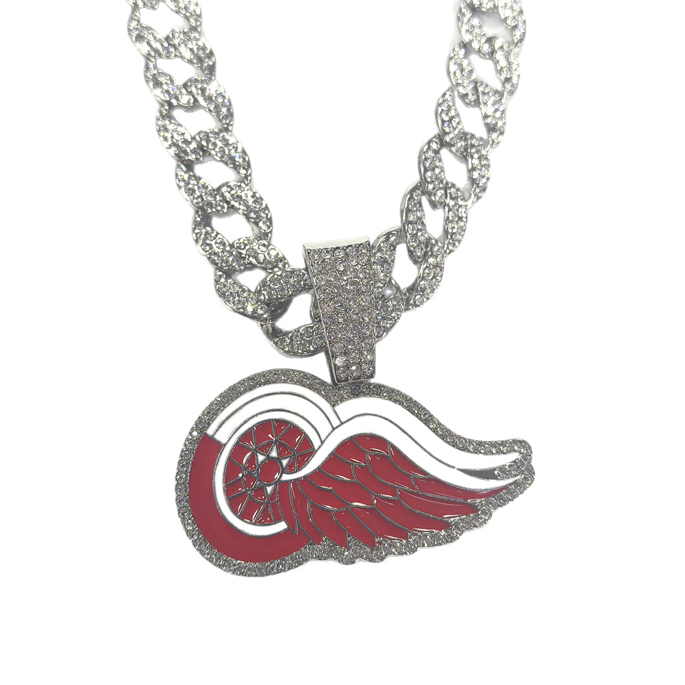 Joyería transfronteriza Deportes Detroit Red Wings Colgante Hip Hop Hombre Custom