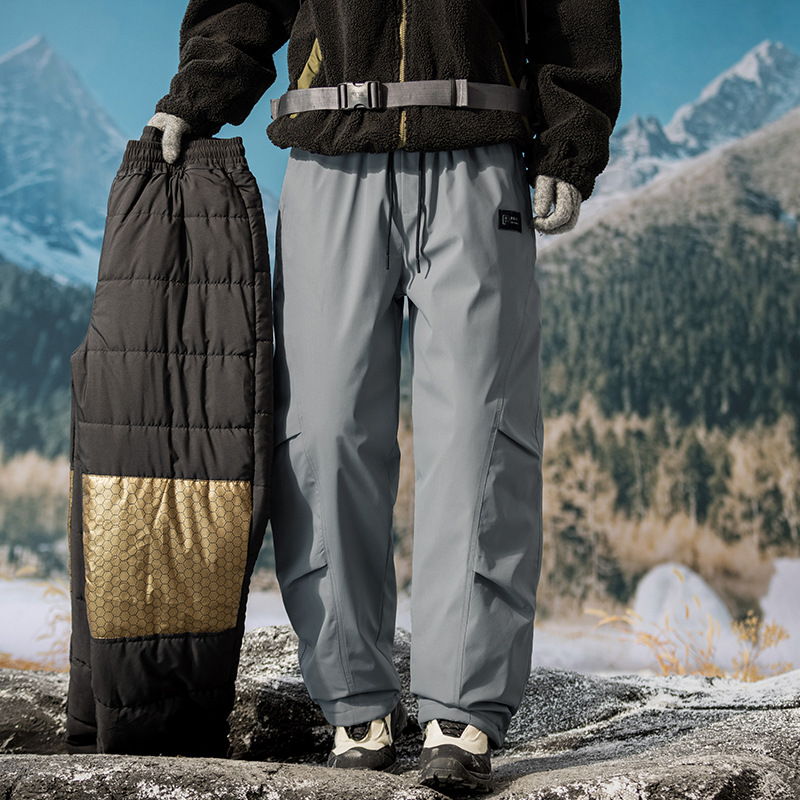 Pantalones casuales de grafeno pesado de invierno para hombre al aire libre pantalones de algodón de herramienta para hombre calentamiento tres pantalones de esquí para hombre