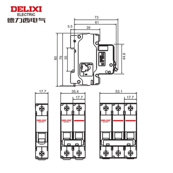 Delixi Air Circuit Breaker DC Miniature Circuit Breaker Air Switch Wholesale Air Switch Household 63A