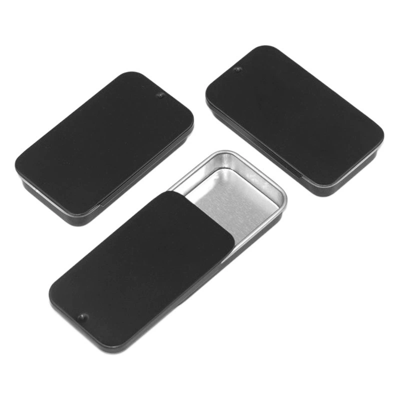 Ящик для хранения с раздвижной крышкой, коробка для бальзама, железная коробка для конфет, мини-маленькая железная коробка, пустая коробка, банка для ароматерапии, ящик из жести