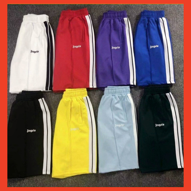 Cross-Border Pa Angel Trendy Brand Striped Rainbow Web Shorts Unisex High Street Palm Tree Loose Five-Point Shorts Cross-Border Pa Angel Trendy Brand Striped Rainbow Web Shorts Unisex High Street Palm Tree Loose Five-Point Shorts