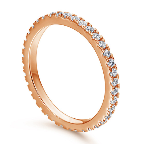 S925 Pure Silver Pave Diamond Ring for Women Full of Diamonds Simple European and American Fashion Card Home Decor Single Row Ring 925 Pure Silver 