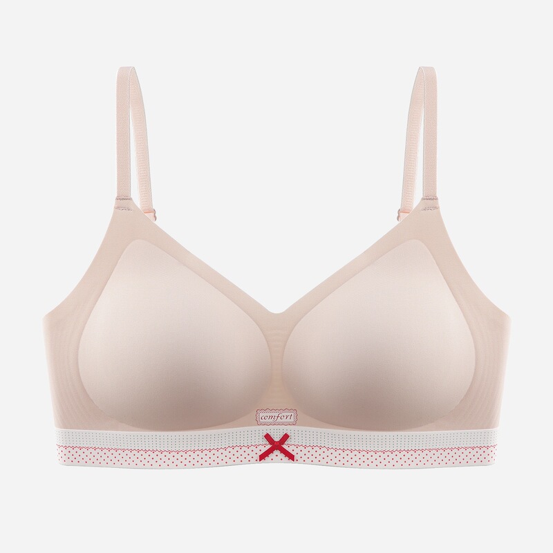Miu Series Color-Blocking Sweet Ballet Girl Bra, Breathable Wireless Underwear for Women, Comfortable Thin Style Miu Series Color-Blocking Sweet Ballet Girl Bra, Breathable Wireless Underwear for Women, Comfortable Thin Style
