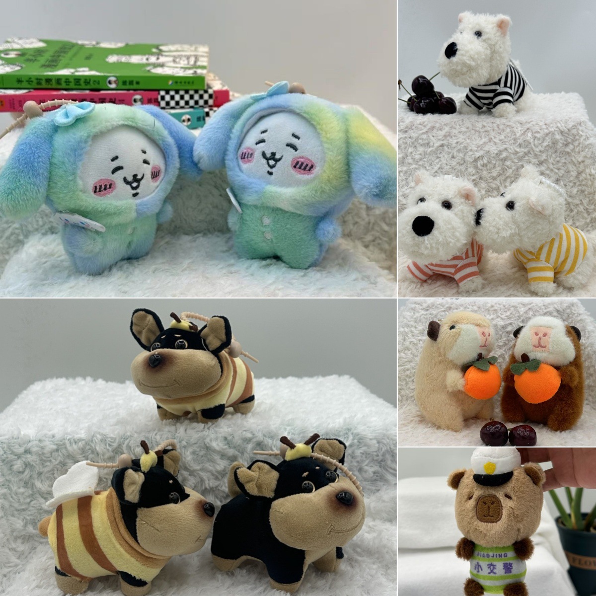 创意4寸毛绒挂件抓机娃娃公仔钥匙坠车载书包挂饰礼物玩偶批发