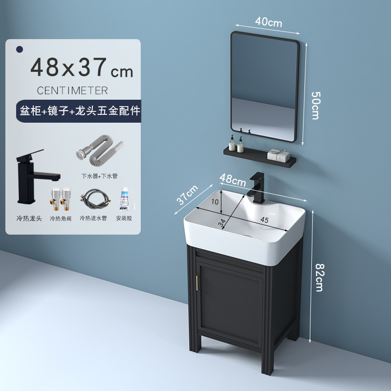 48X37: Conjunto completo con grifo + espejo cuadrado