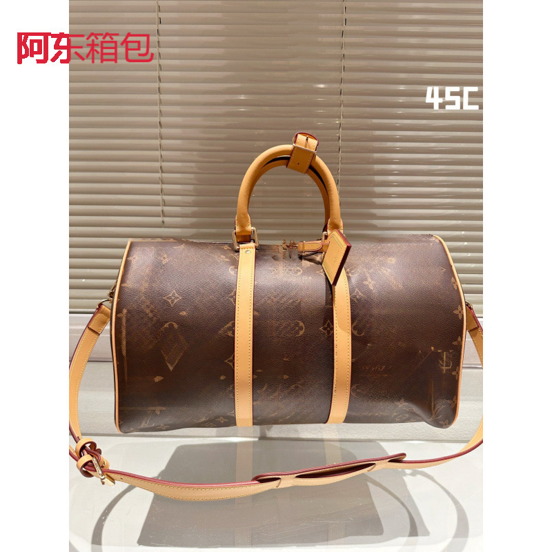 Genuine leather high-end Keepall versatile gym and travel bag, large capacity unisex business travel bag
