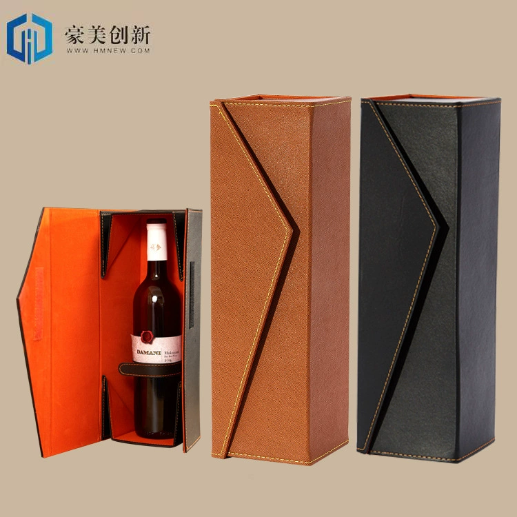 Кожаная Коробка Красного Вина Коробка Пустой Упаковки Вина Подарочная Коробка Красного Вина Складной Один Пакет Красное Вино Подарочная Коробка Кожаная Коробка