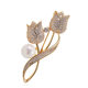 Double-headed tulip brooch women's flower corsage autumn and winter coat coat pin suit accessories 2022 new fashion
