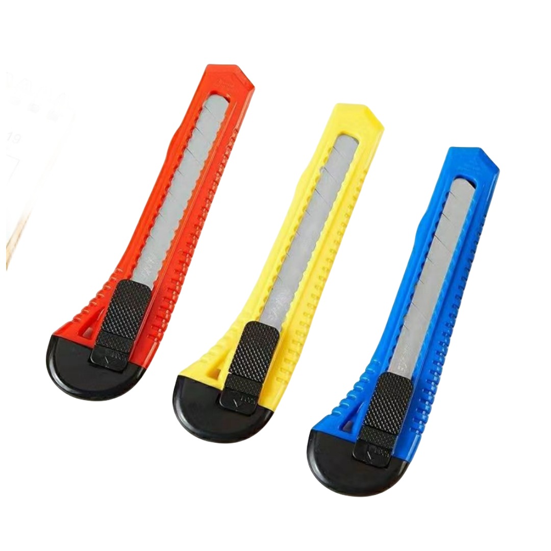 Cúter Manual de Oficina 18mm Grande de Plástico para Manualidades y Papel