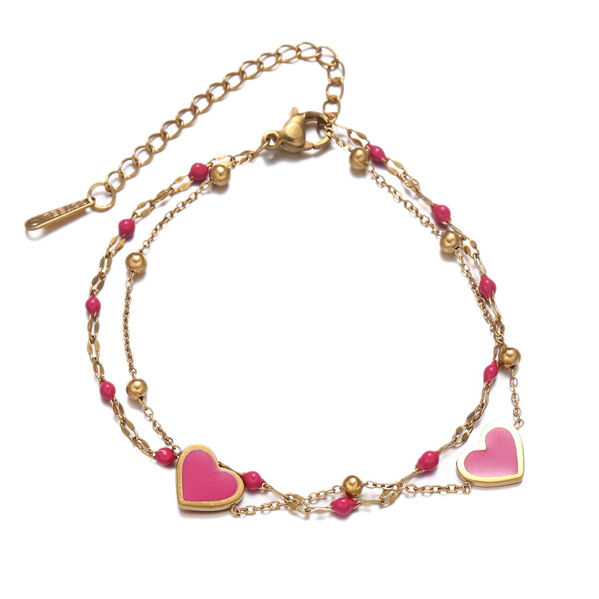 Tina Europa y los Estados Unidos no se desvanecen en la sensación de diseño pulsera de acero inoxidable lujoso nicho amor rosa joyas de pulsera de acero de titanio