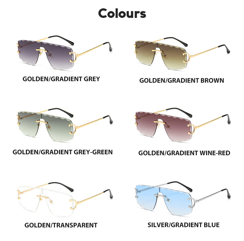 Simple Style Gradient Color Pc Square Frameless Women's Sunglasses display picture 5